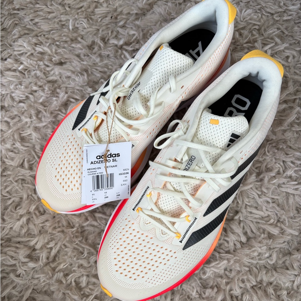 Adidas Men’s Adizero SL Running Shoes - White and Orange